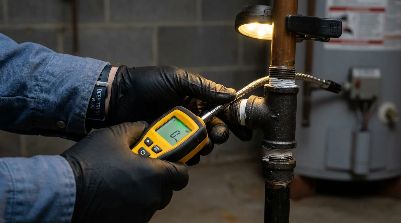 Gas leak detection with electronic sniffer by Johns Plumbing LLC in Kingman